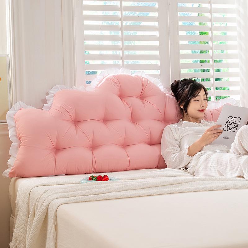 Removable & Washable Anti-Collision Bed Backrest Cushion with Ties - Large, Soft Support for Headboards