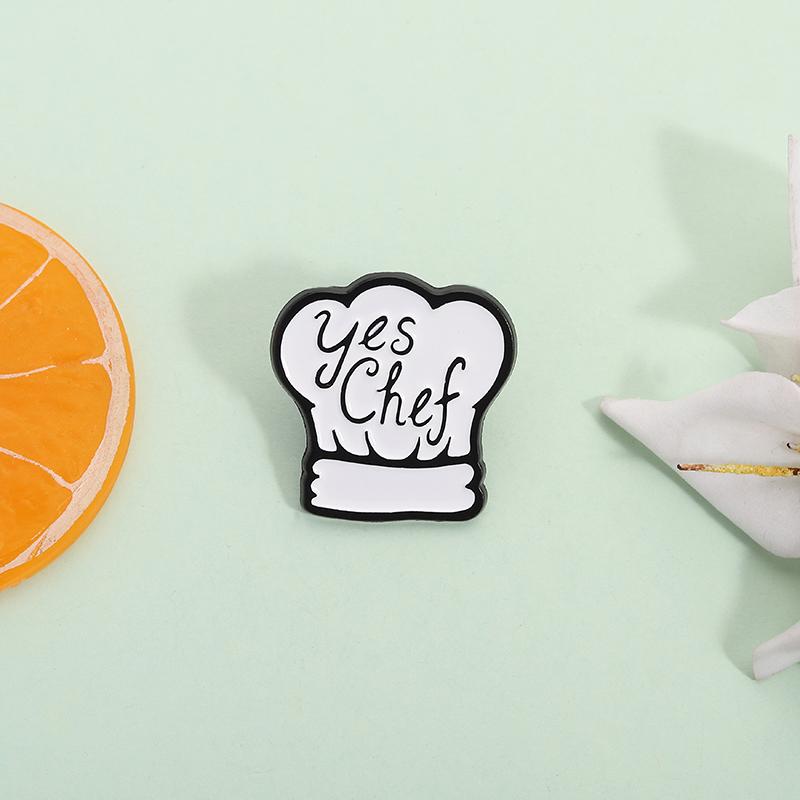 Yes Chef Cap Enamel Pins Custom Chef Food Movie Brooches Lapel Badges Clothes Funny Jewelry Gift for Friends