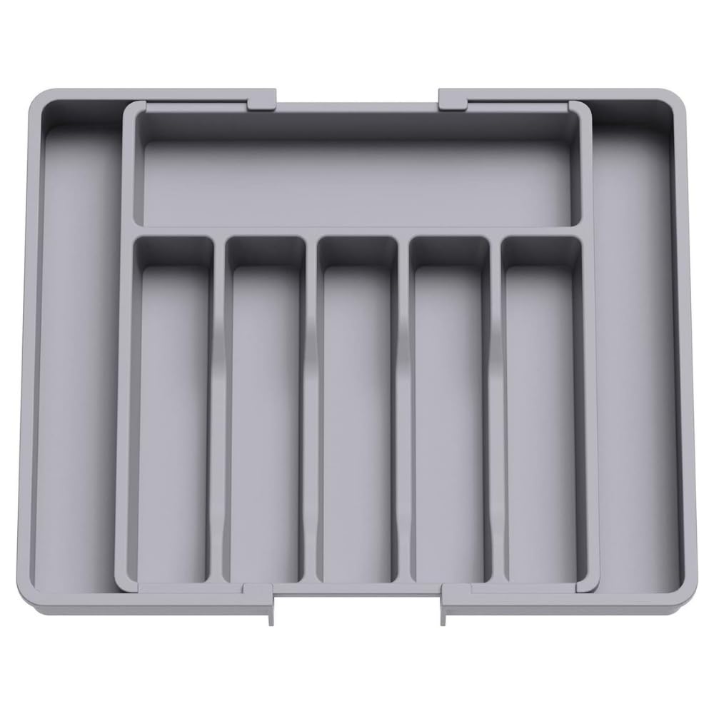 

ideastore Столовые приборы Хранение столовых приборов Отсек для посуды Кухня Расширяемый кейс, Лоток, Хранение, Ящик, (Серый) серый