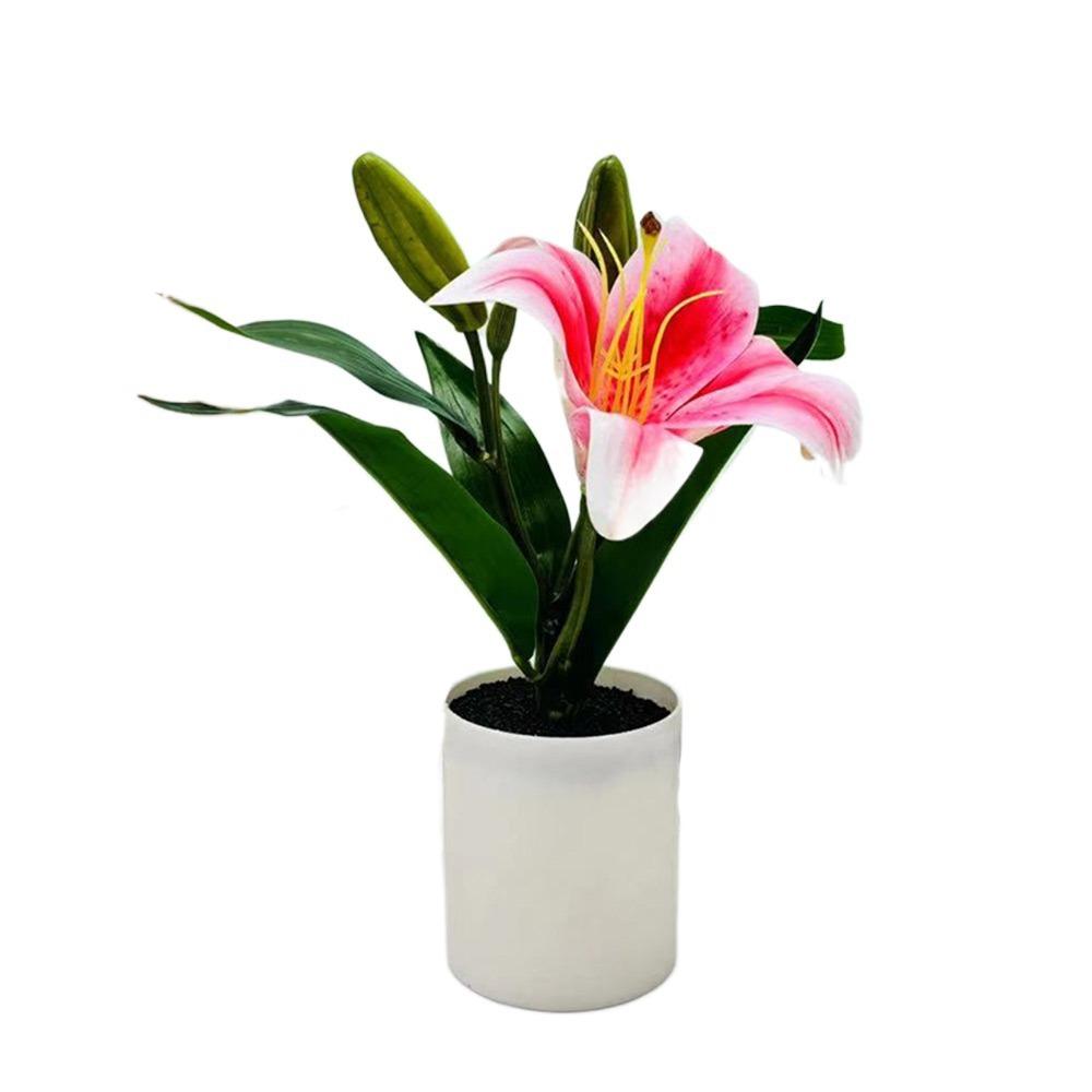 Photo Props Simulation Flowerpotted Plastic Faux Bonsai Vivid Fake Flower  Desktop Ornament