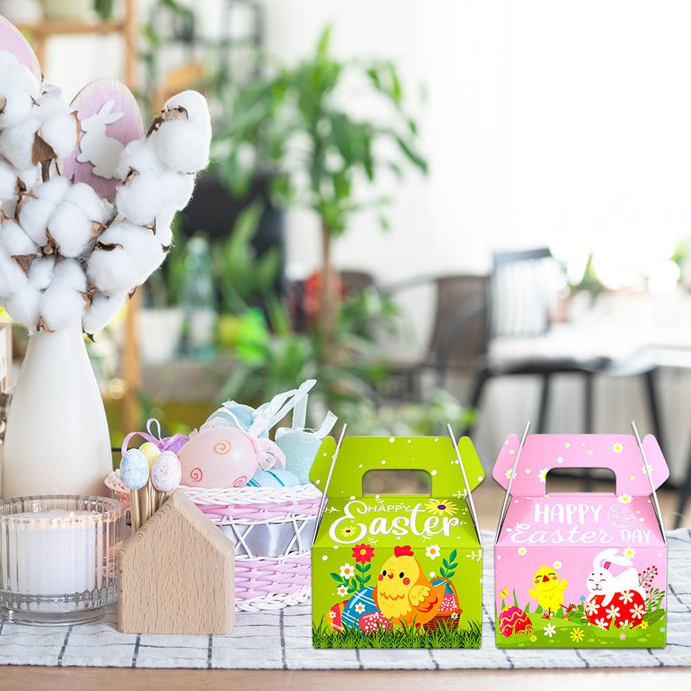 Easter, Cartoons, Cute Bunnies and Chicks, Candy and Snack Packaging, Hand-held Paper Boxes, Party Decorations