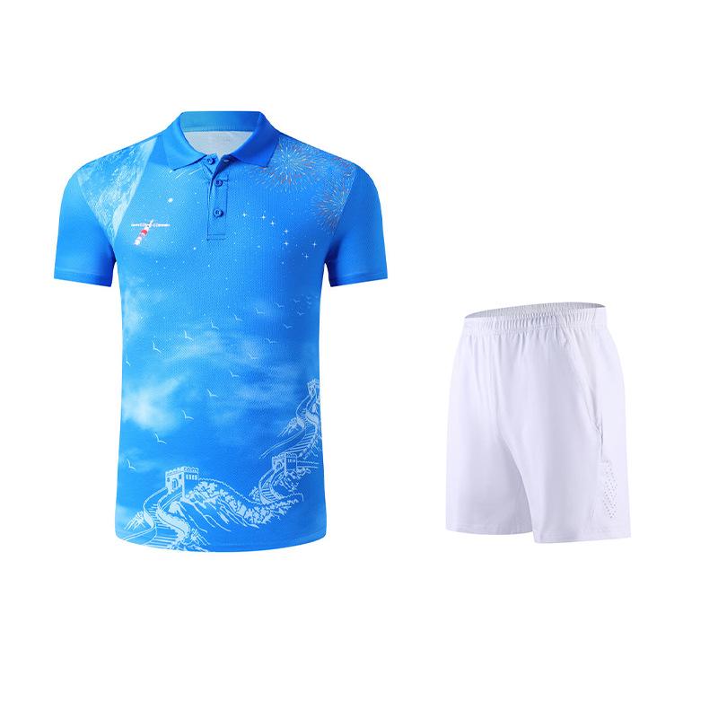 Men's & Women's Breathable Sports Polo Shirt & Shorts Set for Badminton, Table Tennis, & Dance