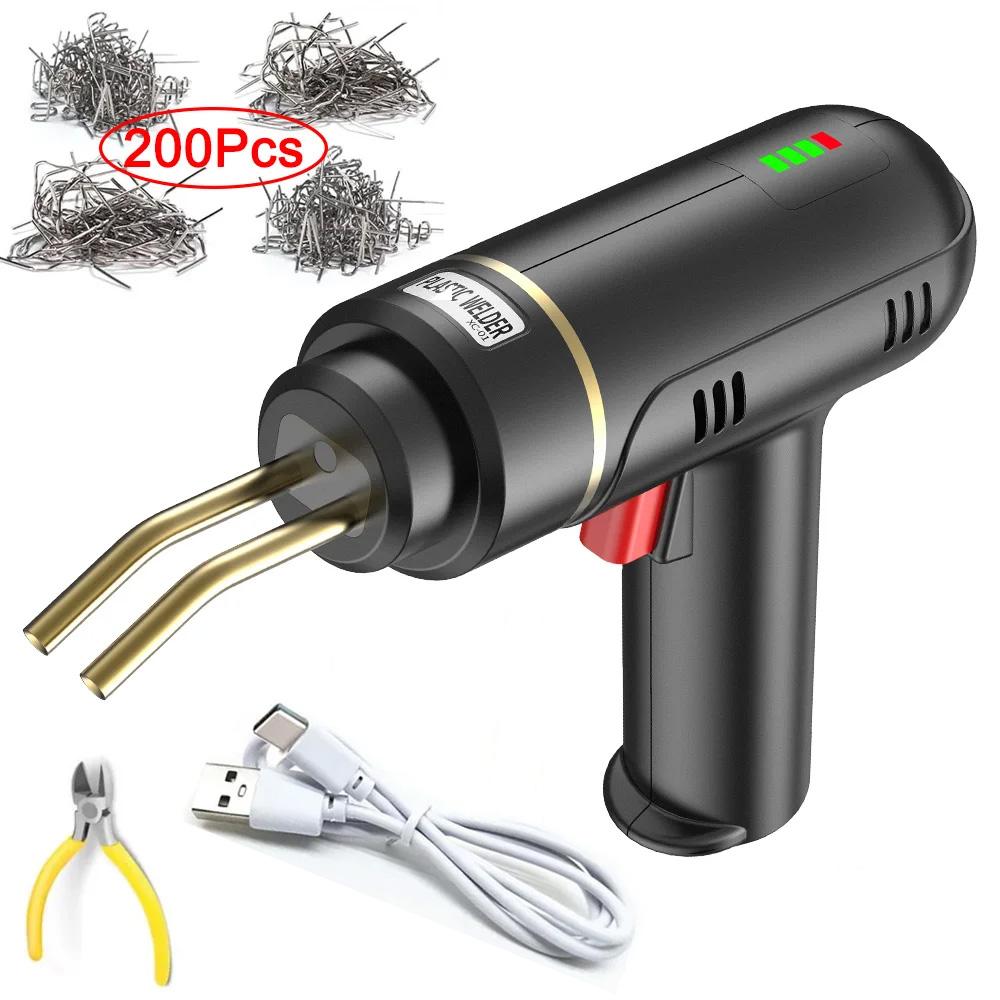 Cordless Portable Plastic Welder Machine Kit Battery Type-c Rechargeable 4 Tpyes Hot Staples Plastic Welder Gun Bumper Repair