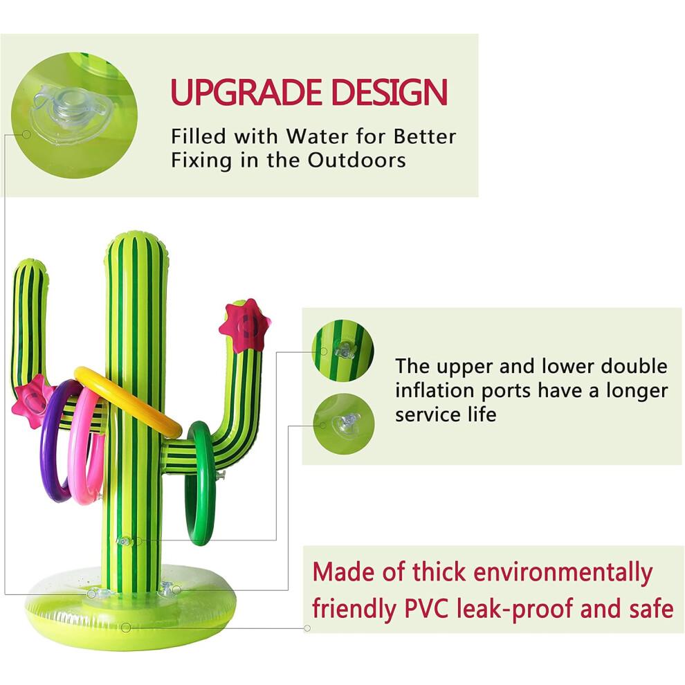 Refroidisseur de piscine avec cactus gonflable portable et réutilisable, jouets de piscine en PVC pour décorations de fêtes d'été et animations