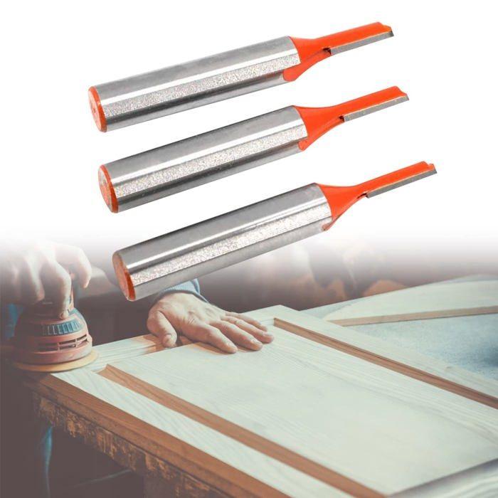 Jeu de 3 fraises droites tige 8 mm en carbure – diamètres 3/4/5 mm, profondeur de coupe 12 mm
