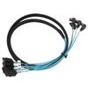 Mini SAS Kabel 4 SATA auf 4 SATA Gerade Gebogenes Kabel 6Gbps Entstört Doppelte Gruppe