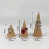 Beech Wood Ring Holder - Conical Display Stand for Jewelry Storage