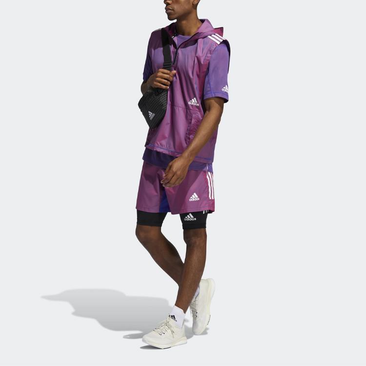 Adidas Primeblue Contrast Training Shorts Men Bottoms Metallic Light-Crimson GM0477