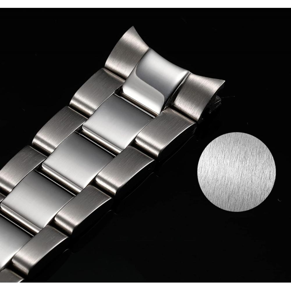 Wowta Submariner Daytona Solid Stainless Steel Arc Edge Band Fit