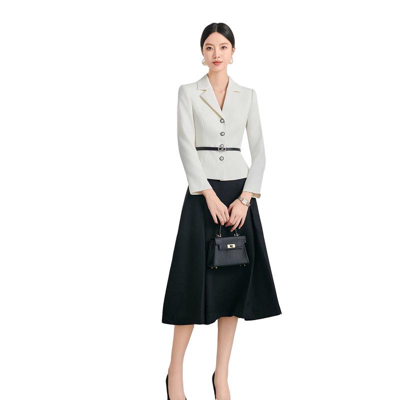 Autumn-Winter Fashion Retro Slim Fit Women's Skirt Suit - Professional Formal Workwear
