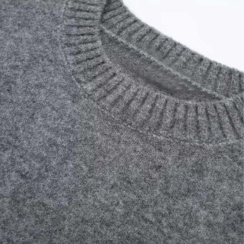 Fashion Round Collar Sweater Women Autumn Winter Classical Knitted Pullover Long Sleeve Simple Basic Jumper