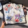 70x70cm Lightweight Silk-Look Square Scarf Women French Chic Hair Band Office Accessory Viscose 96%