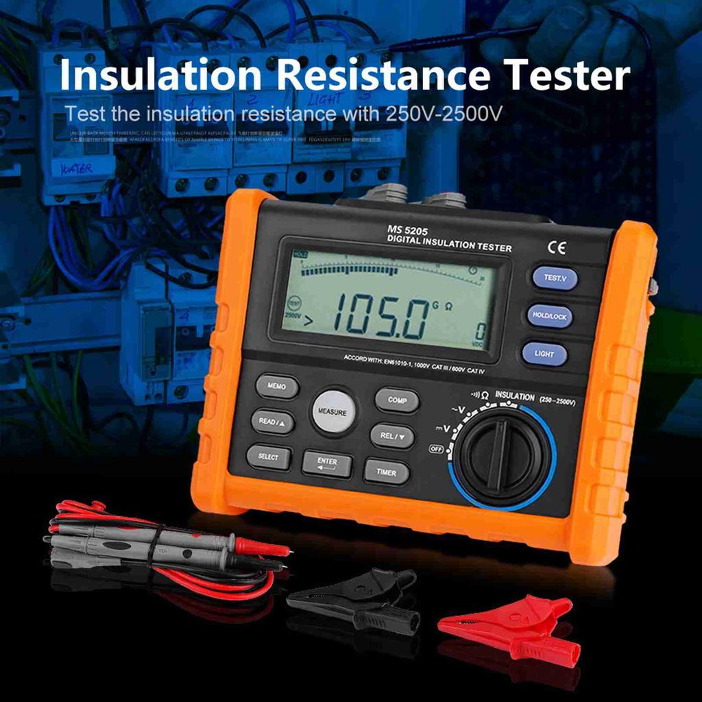 PEAKMETER MS5205 Digital Insulation Resistance Multimeter Tester 0.01M Ohm  100G Ohm  2500V