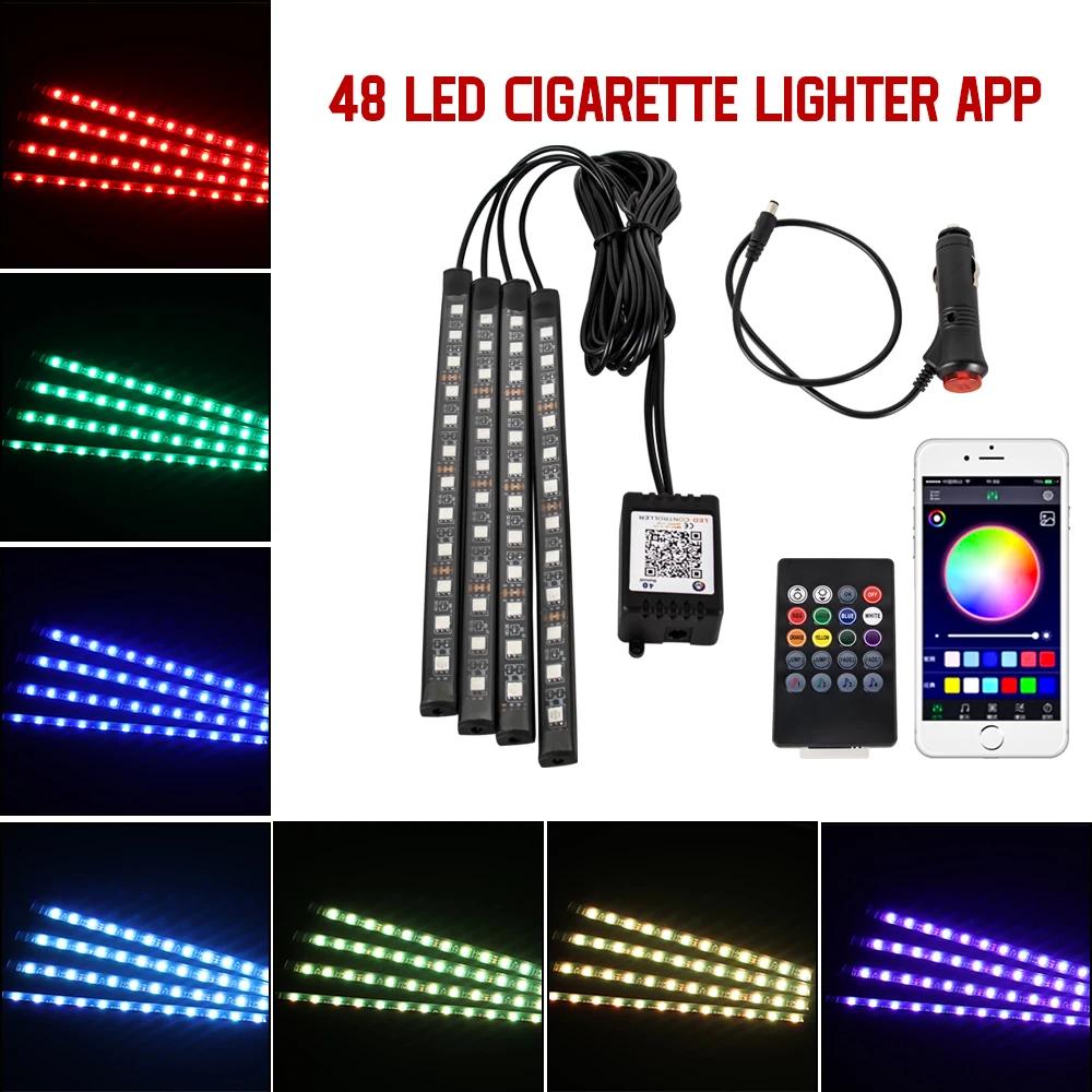 Car Interior Headlamp Decorative Light Cigarette Lighter LED Atmosphere Foot Bottom Ambient Neon strip Accessories