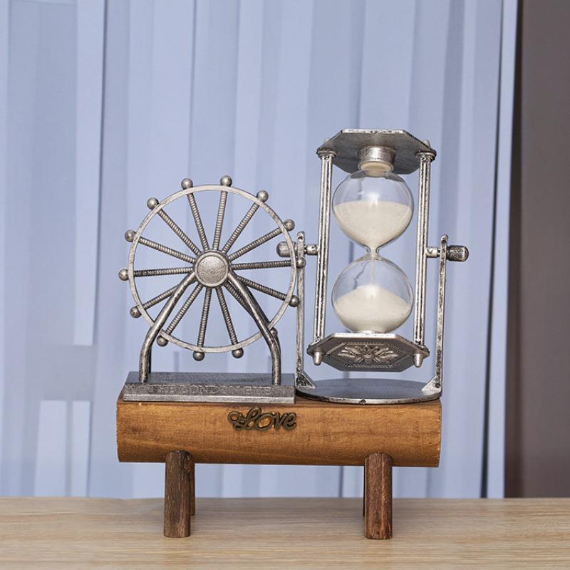 1PC Nostalgic Retro Ferris Wheel Hourglass Office Desktop Decoration Ornament, Birthday Gift and Holiday Gift for Classmates