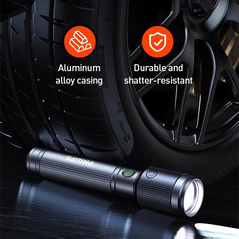 Philips Zoom Flashlight-high brightness for long-distance illumination Adjustable brightness, stepless dimming