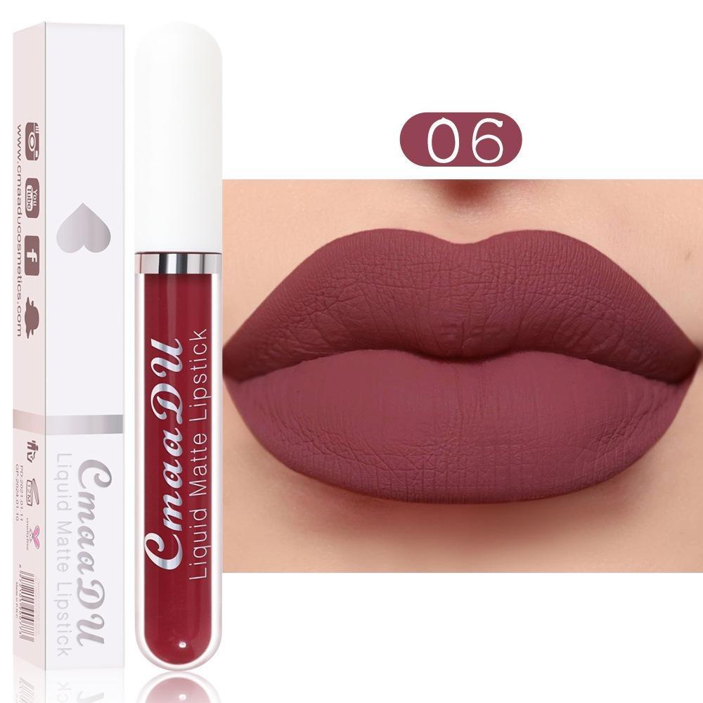 Sexy Velvet Matte Lip Gloss Flüssiger Lippenstift Lipgloss Beauty Red Nude Wasserfestes, langlebiges Make-up