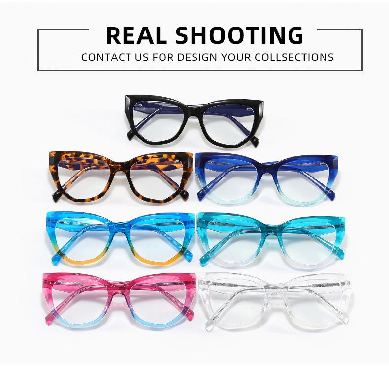 Korean Retro Cat Eye Blue Light Blocking Glasses, Small Frame, Myopia Compatible, Fashionable Clear Lens for Women