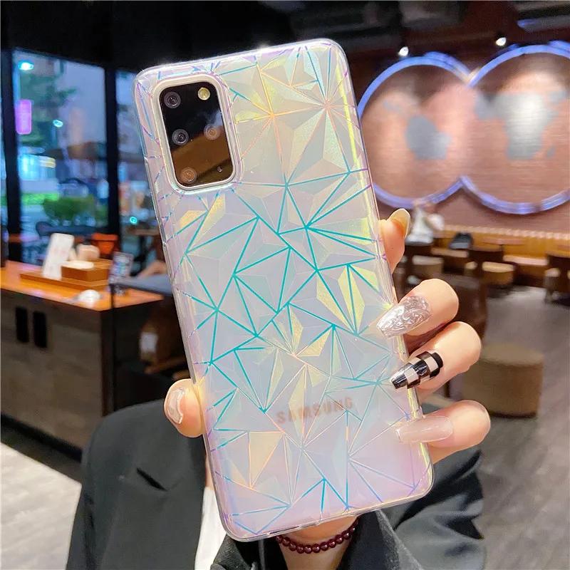 Bling Laser Phone Case For Samsung Galaxy S25 S24 S23 S22 S21 S20 FE Note 10 Plus 20 Ultra Hard PC Glitter Back Cover