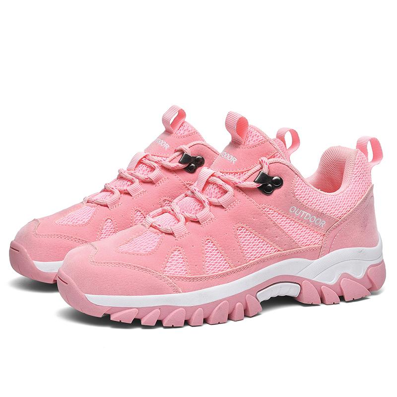 

TUINANLE Мужские походные ботинки Осенние кроссовки для альпинизма и треккинга для мужчин Дышащие уличные противоскользящие спортивные рабочие мужские ботинки 38 розовый