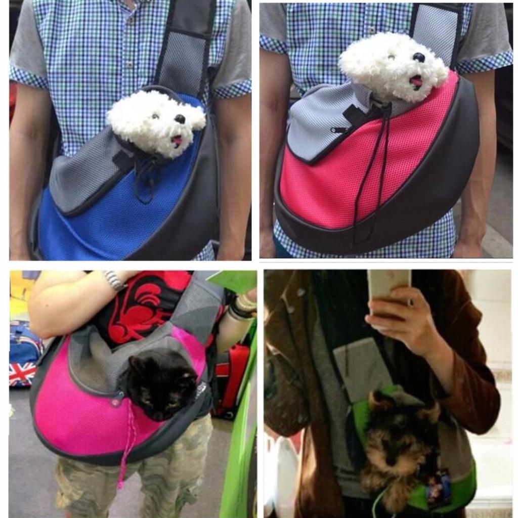 Pet Carrier Outdoor Puppy Handbag Pouch Mesh Oxford Single Sling Mesh Travel Tote Shoulder Bag