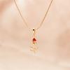 Stylish Womens Tulip Flower Pendant Necklace With Electroplated Finish For Spring