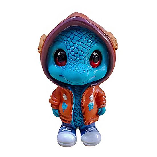 Cool Dinosaur Figurines, Cartoon Dinosaur Statues, Halloween Dinosaur Sculpture Decorations, Mini Cute Resin Dinosaur Ornament for Home Office Desk оранжевый