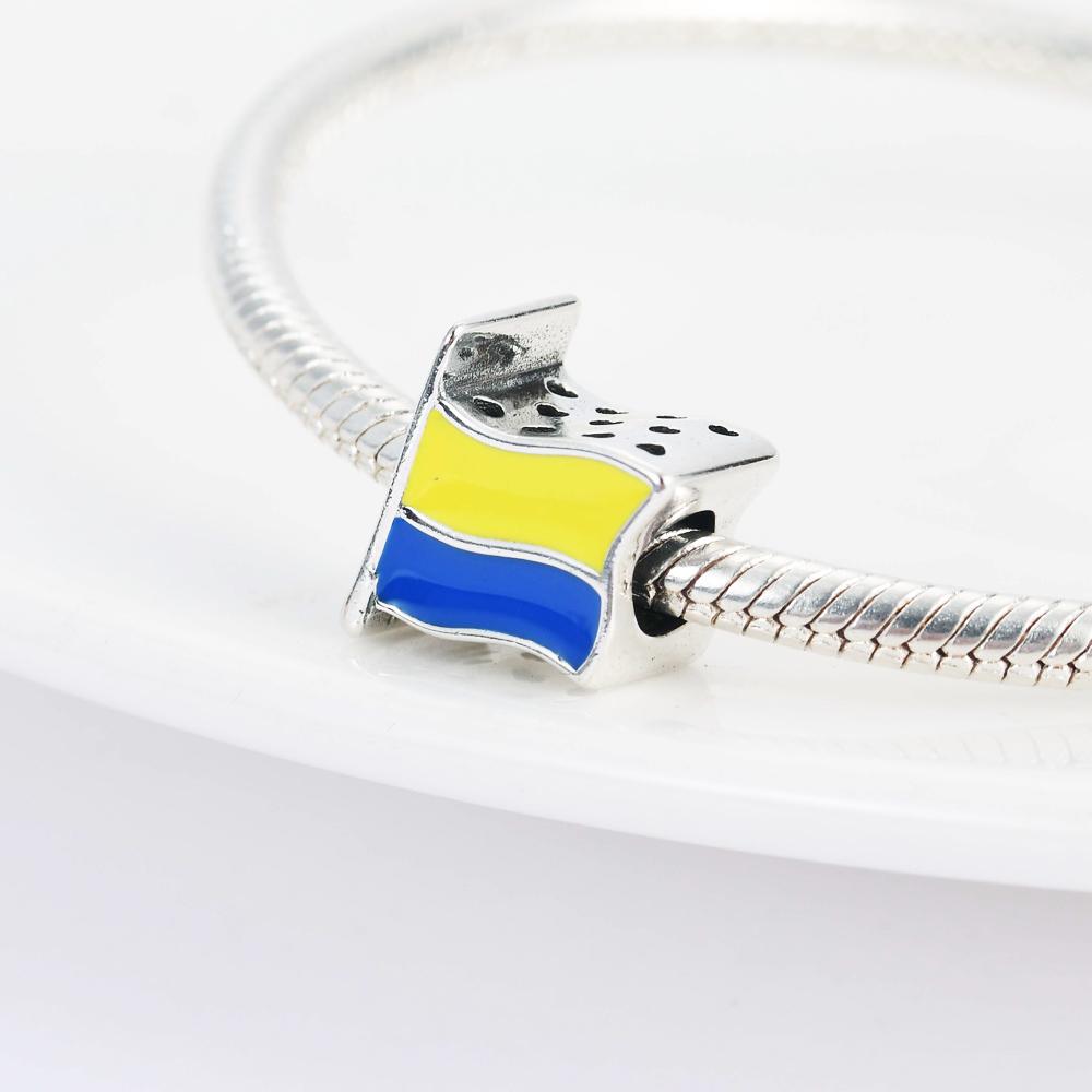 New Copper Ukraine Colombia South Africa Guatemala Barbados Flag Pendant Fit For Original Bracelets Diy Jewelry Accessories