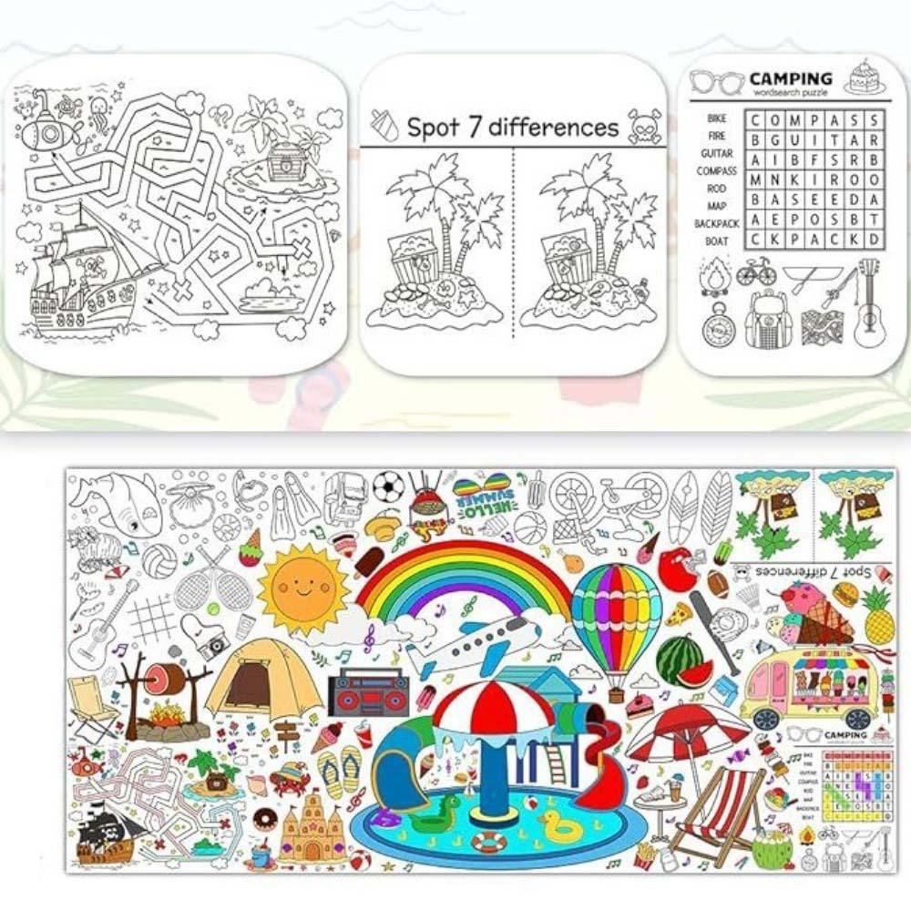 Multi Theme Halloween Christmas Thanksgiving Graffiti Tablecloth Handmade Large Drawing Mat Gift