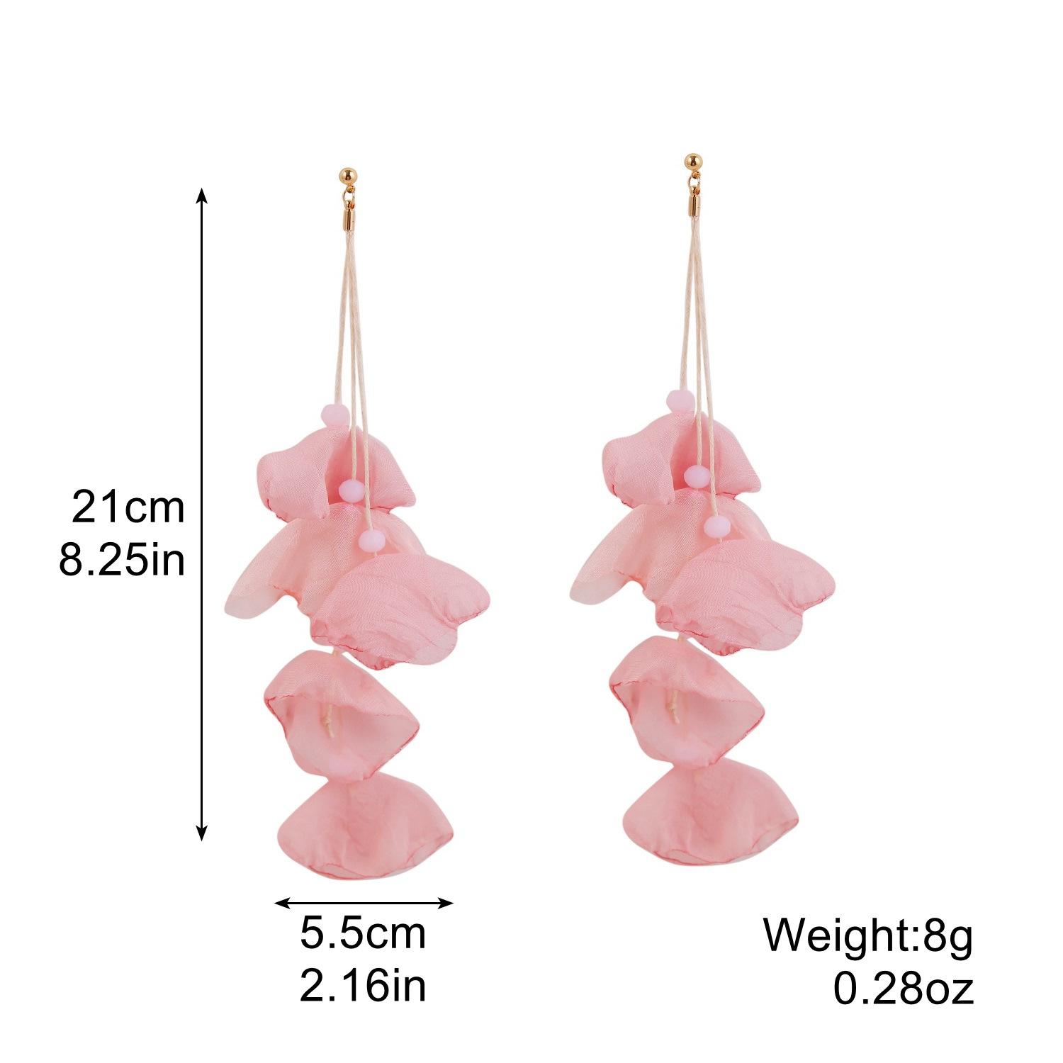 

Преувеличенные серьги с кисточками в виде цветов Индивидуальные серьги Темперамент Длинные тканевые серьги Серьги с красными цветами Модные серьги 2025 Повседневные украшения