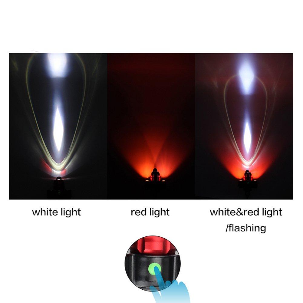 Waterproof Bike USB Super LED 4 Brightness Red Light, Charging, Bright, Headlight, Rotatable, Modes,