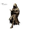 Occult Home Decoration Gothic Hooded Reaper Reading Book Resin Statue, Mystical Wizard Skull Figurine Unique Fantasy Collectible Desktop Bookshelf