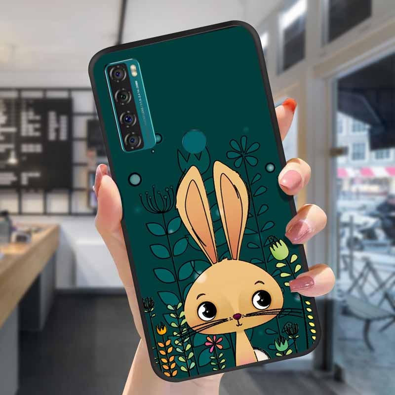For TCL 20S Cases 20L 20se 20L+ 3D Relief Floral Silicone Emboss Covers For TCL 20S Back Cases Protective Coques Fundas TCL 20SE