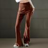 New Arrivals Open Run Women High Waist Stretch Bootcut Slim Fit Brown Pants