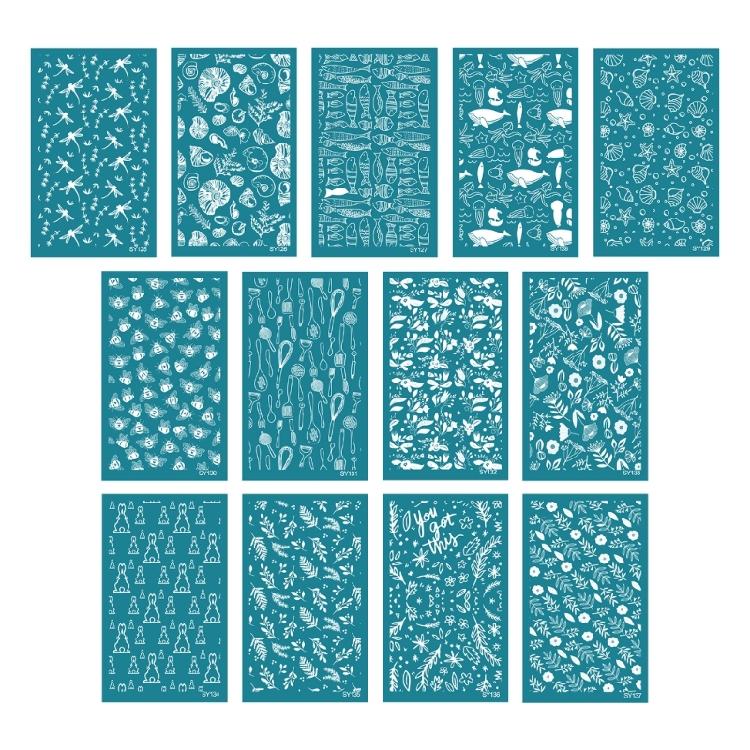 Geometric Silk Screen Stencils for DIY Shopping Bags Shirts Clay Earrings Making Silkscreen Stencils Jewelry Tool