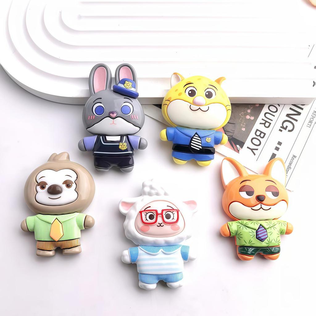 Zootopia Cartoon Figure Resin Accessories: Cute Keychain, Bag Charm, Phone Decor