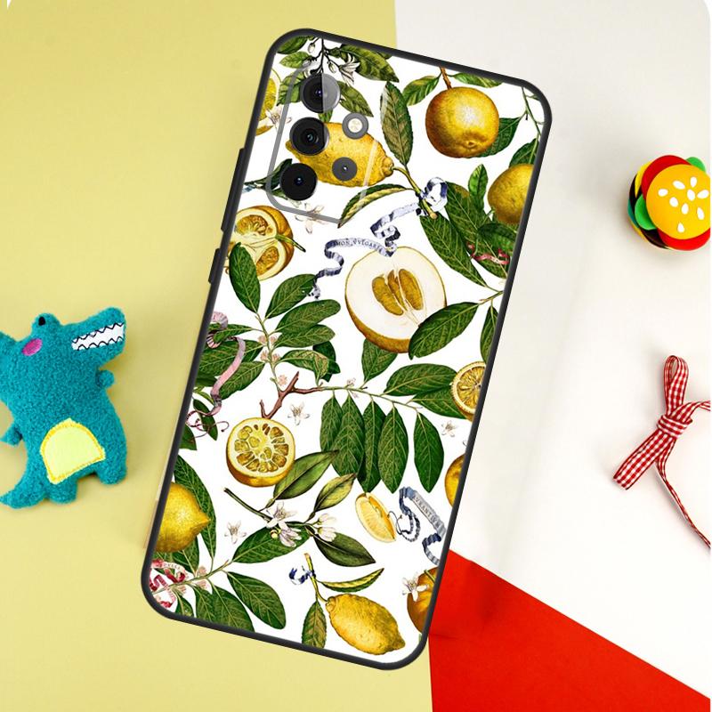Tropical Summer Fruit Lemon Case For Samsung Galaxy A54 A34 A24 A14 A12 A22 A32 A42 A52 A72 A52S A51 A71 A13 A53 Cover