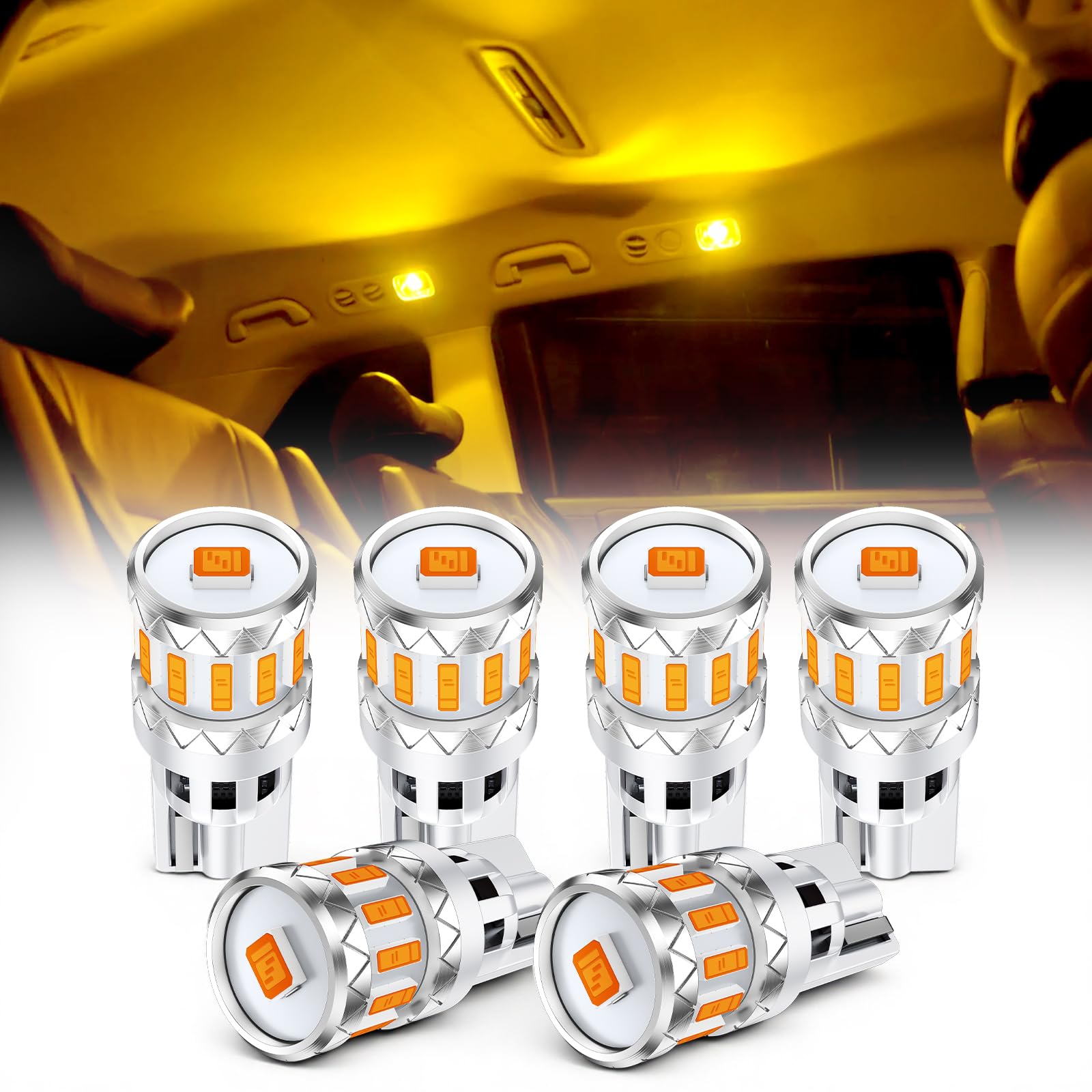 Marsauto T10 LED Number Light Position Lamp Explosive Light Car 6 pieces 2000 lumens жёлтый