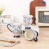 SHUNXIANG 450 ml Keramisk Mugg Retro Blomma Keramisk Kaffekopp Mjölk Te Kopp Havregrynsfrukostmugg Dricksaker Kök