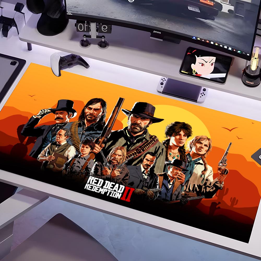 Hotgame R-red D-dead Redemption Mouse Pad Multiple Sizes Large Square Computer Office Game Table Mats Rubber Anti-slip Mousepads 600x300x2mm
