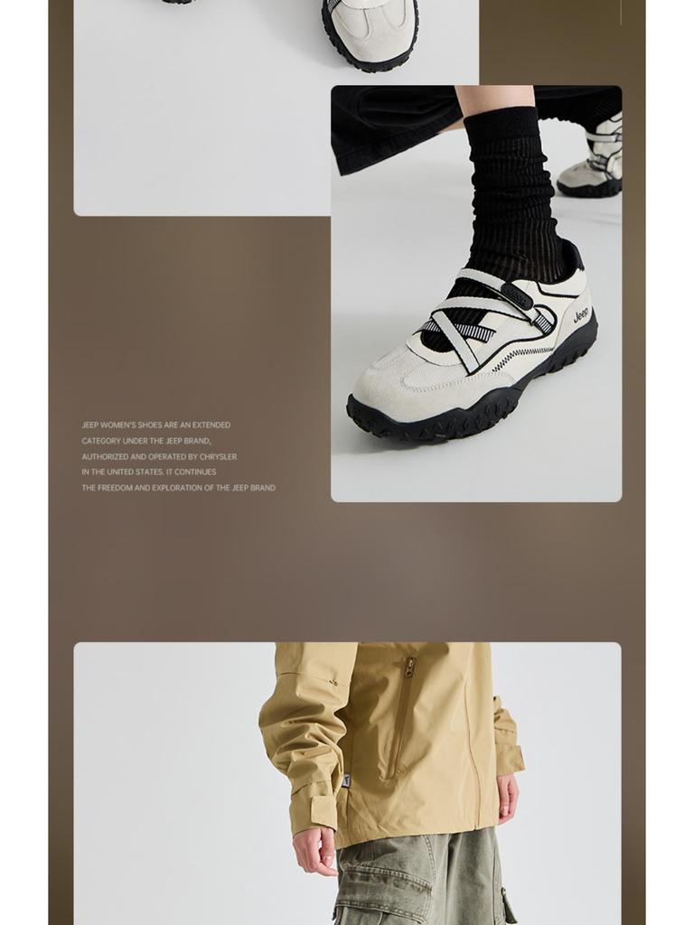 Jeep Nischen-Design Damen Mary Jane Wanderschuhe 2025 - Dicksohlige, niedrig geschnittene Outdoor-Sneaker