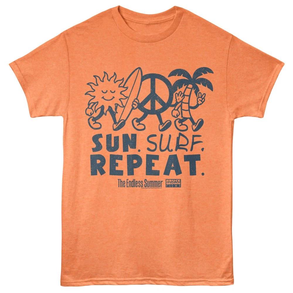 Bruce Brown Endless Summer Movie Peace Sign Sun Surf Repeat Men s T Shirt 3XL