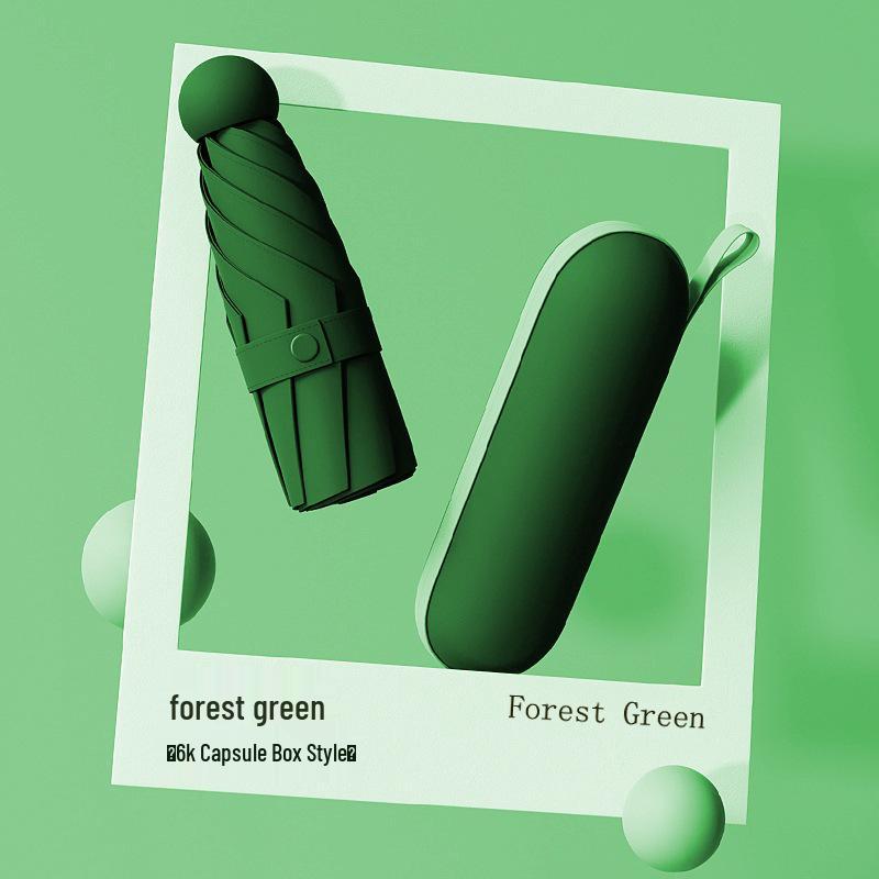 Compact Five-Fold Umbrella: Portable Pocket Sunshade & Rain Parasol for Women, Anti-UV Sunscreen Protection.