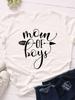 Mom of Boys Arrow Print T Shirt Women Short Sleeve O Neck Loose Tshirt Summer Women Causal Tee Shirt Tops Camisetas Mujer