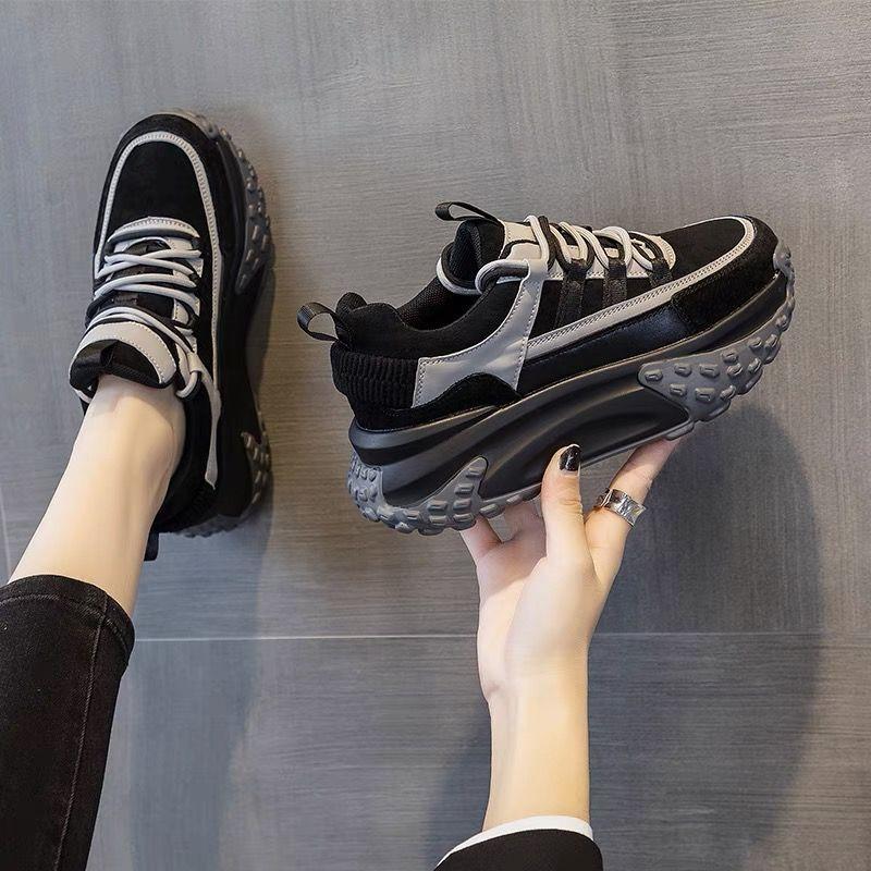 

Кроссовки на платформе, женские, модные, для ходьбы, на толстой подошве, повседневные, громоздкие, кроссовки для активного отдыха, разноцветные, спортивные, кроссовки 35 серый