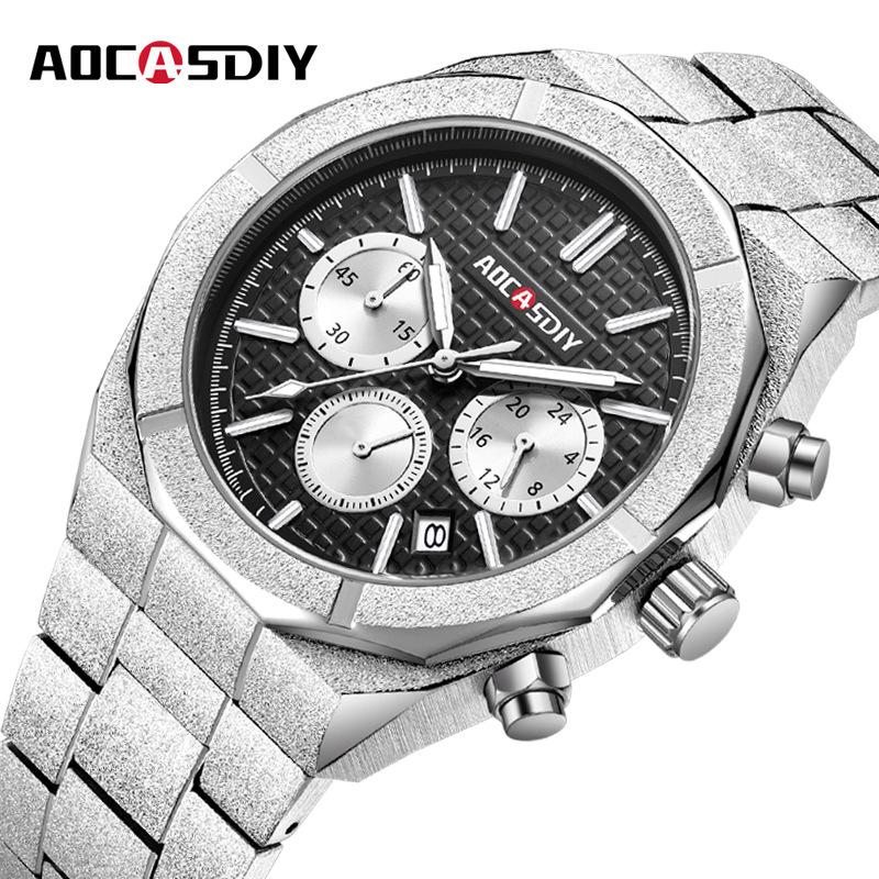 Alloy Quartz Wristwatch Dazzling Brightness New Watch Men Luminous Chronograph Business Waterproof Male Watches with Date