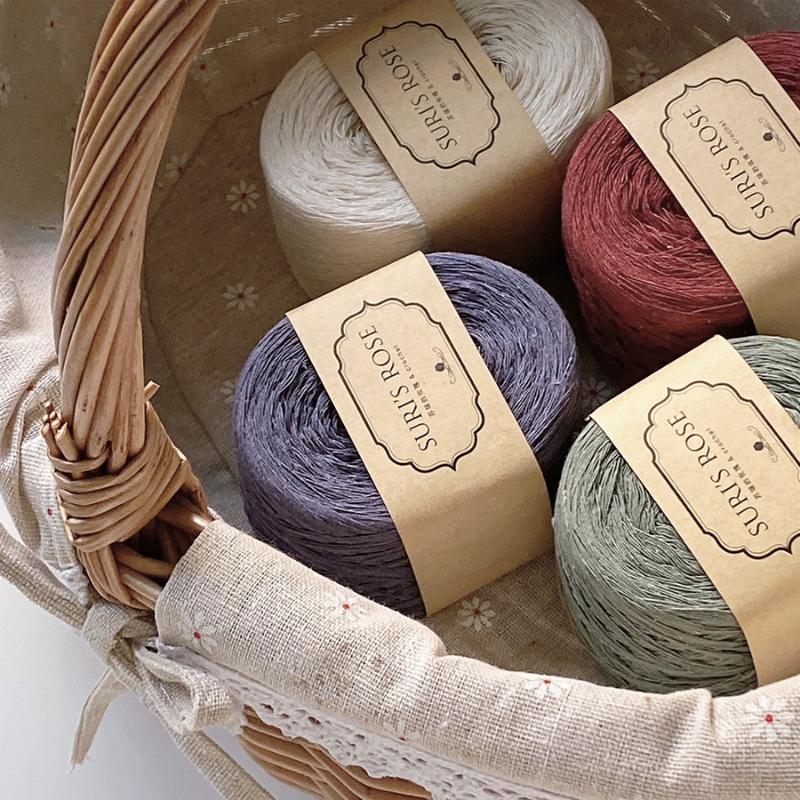 100g Pure Cotton Yarn 8 Strands of Retro Color Wool Yarn Hand-made Crochet Low Saturation Medium Coarse Cotton and Linen Thread