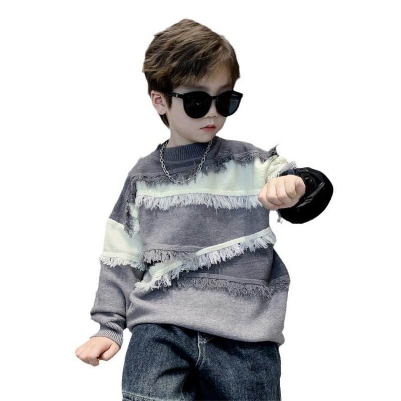 Spring Autumn Boys Sweater Coat Kids Tops Knitting Plus Thicken Cottons Pullover Teenagers Children's Clothing