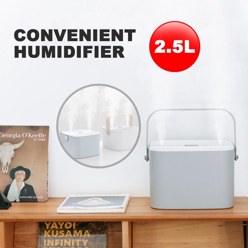 2.5L Double Nozzle Air Humidifier Rechargeable Portable Mist Maker Fogger 3.7V With LCD Display Essential Oil Aroma Diffuser Ultrasonic Humidifiers