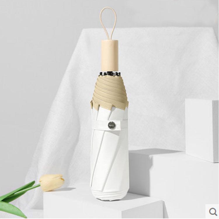 Custom Logo Folding Sun and Rain Dual-Use Umbrella with Colored Rubber Sun Protection